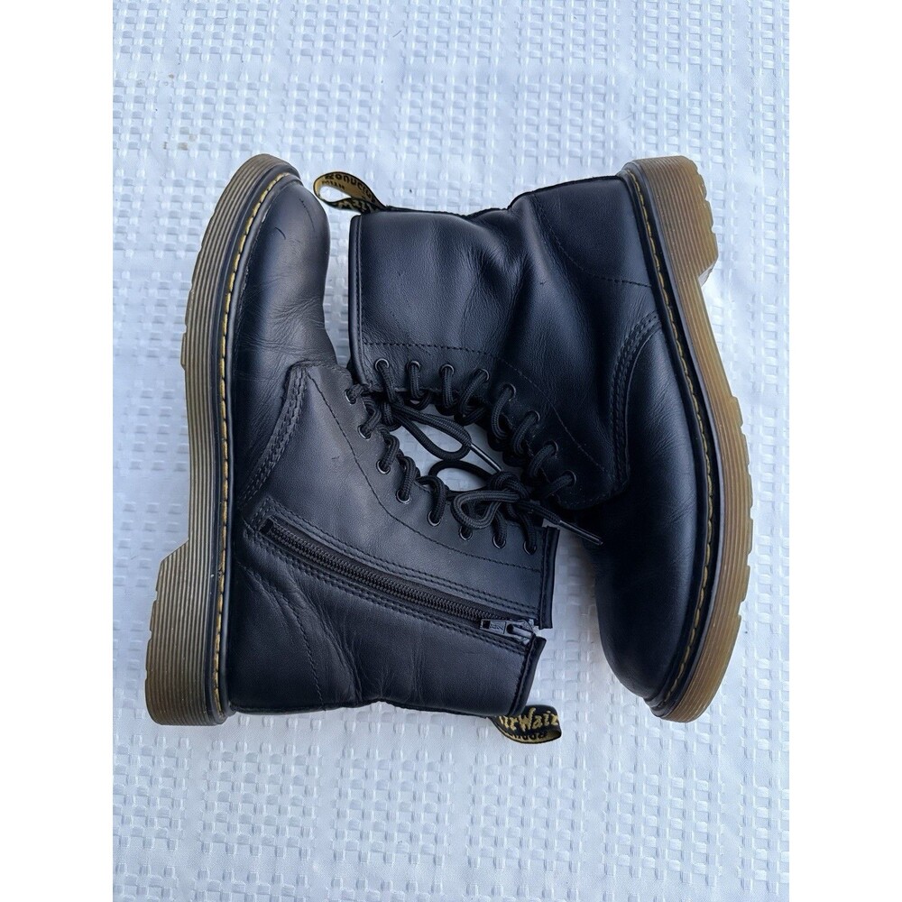 Dr. Martens 1460 Black Leather Lace-Up & Zipper Boots Size 7 (Soft Skin)